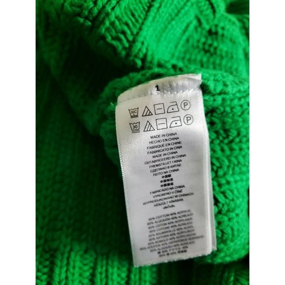 COPY - MICHAEL KORS Gold Stud Detail Dark Green Sweater Knit Top Size Large - Picture 10 of 11